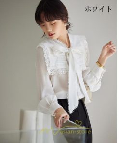 シャツ・ブラウス | ブラウス レディース 長袖 50代 白 シャツ ゆったり トップス きれいめ フォーマル 上品 フェミニン 高品質 20代 40代 OL 蝶結び お出かけ 30代 通勤