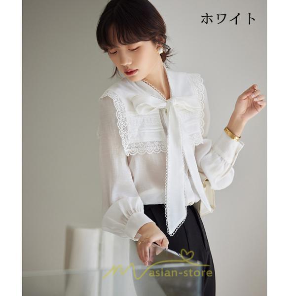 シャツ・ブラウス | ブラウス レディース 長袖 50代 白 シャツ ゆったり トップス きれいめ フォーマル 上品 フェミニン 高品質 20代 40代 OL 蝶結び お出かけ 30代 通勤