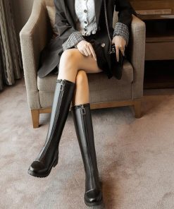 ニーハイブーツ | 裏起毛 ジョッキーブーツ レディース 冬