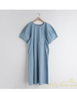 マキシ | ワンピース レディース パフスリーブロングワンピース ハーフスリーブ マキシワンピース ロング丈 半袖 マキシ丈 送料無料 韓国ファッション カジュアル