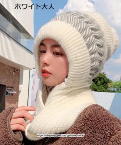 レディース | ニット帽 マフラー付き キッズ 親子 帽子 秋冬 子供 大人 家族 おしゃれ かわいい 防寒 プレゼント スキー 暖かい 厚手