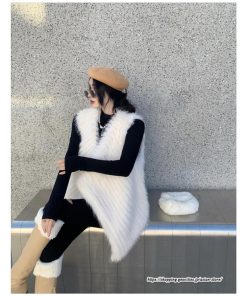 ベスト | ボリュームフェイクファーファー毛皮レディース 冬 フェイクファー 毛皮コート アウター ノースリーブ ふわふわ 前開き 秋冬 ジレ