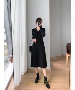ニットワンピース | ワンピース 春 春服 レディース 長袖 ゆったり 秋 冬 ロング丈 可愛い 2022秋冬 暖か 通勤 おしゃれ デート 20代30代40代50代 女子会 同窓会
