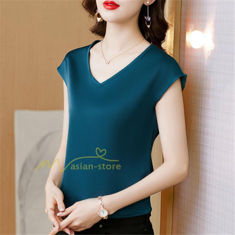 tシャツ・カットソー | Tシャツ レディース チュニック 春 夏 春夏 チュニックTシャツ カットソー 半袖 20代30代40代50代 ママ シンプル カシュクール お出かけ カジュアル インナー