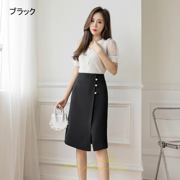 スカート | 膝丈 ひざ丈 Aラインスリット レディース 夏 おしゃれ 夏大人カジュアル 脚長 着痩せ ハイウエスト 上品 春夏秋冬 セクシー