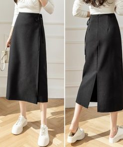 ロングスカート | ラップロングスカートスリット巻きスカート