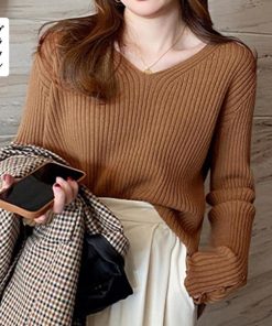 ニット・セーター | リブニットトップス レディースニットソー