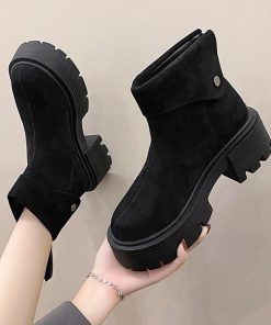 ショートブーツ | 厚底 バックジップ 韓国