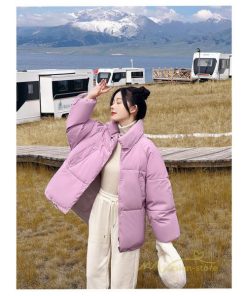 ダウンジャケット コート | ダウンコート 中綿コート レディース 無地 スタンドカラー ショート丈 ダウン コート ダウンジャケット 暖かい 中綿ジャケット カジュアル 秋冬 コーデ 可愛い