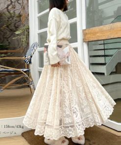 ロングスカート | 総レーススカート レディース ボトムス