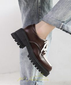 ローファー | 厚底 レディース 編み上げ 学生 通勤 通園 通学 靴 入学 スクール ハロウィン 学園祭 コスプレ 痛くない 疲れにくい 柔らかい 10代20代30代40代