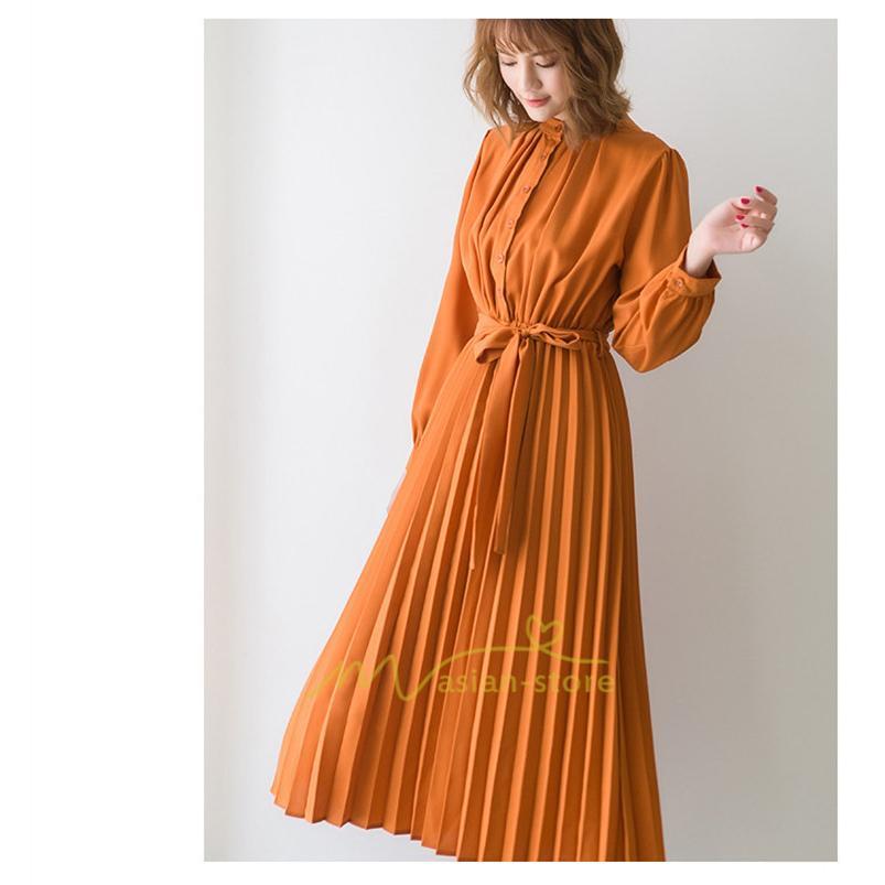 マキシ | プリーツワンピース ワンピース レディース ロングワンピース ミモレ丈 秋物 長袖 長袖ワンピース お呼ばれワンピース 大人 揺れる 二次会 シャツワンピース