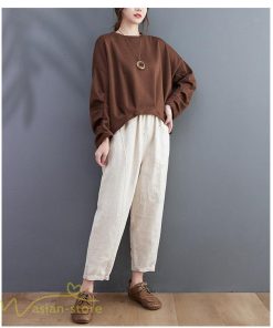 ｔシャツ・カットソー | 長袖Tシャツ レディース 無地 丸首 かじゅある 無地 カットソー ショート 長袖 秋コーデ ゆったり 着痩せ 体型カバー 春 フリーサイズ 新作 秋 シンプル 可愛い