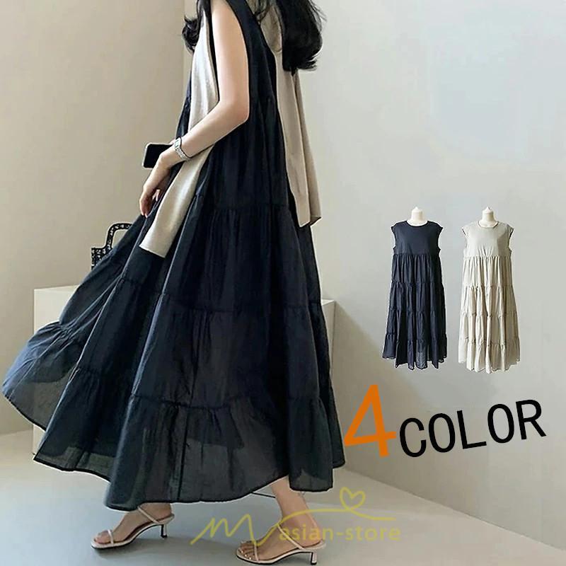 マキシ | 夏ワンピース ロングワンピース シフォンワンピース レディース ワンピ 体型カバー 50代 40代 30代 20代 可愛い 夏 春 大人 ノースリーブ 無地 涼しい