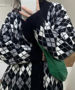 ニット・セーター | アーガイルカーディガン Vネック 長袖