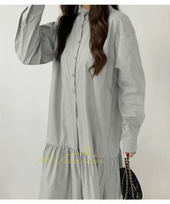 マキシ | シャツワンピース ワンピース 秋 春 レディース ロングワンピース 長袖 ロング丈 マキシ丈 体型カバー 無地 ゆったり 着痩せ 30代 40代 カジュアル 50代 夏物