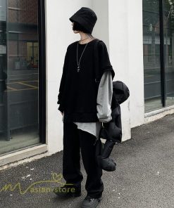 パーカー | 不規則 トップス レディース 2021新作 ワイドプルオーバー フードなし Tシャツ 長袖 インナー 日常感 着回し ゆったり 単品売り カジュアル