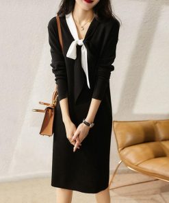 ワンピース | ニットVネック 秋冬ワンピ