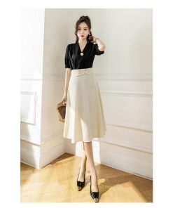 スカート | 無地 膝下 ひざ下 黒 緑 ベージュ ハイウエスト レディース Aライン 着痩せ 脚長効果 通勤 就活 日常 上品 OL エレガント オフィス ビジネス