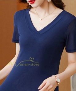 ｔシャツ・カットソー | トップス カットソー インナー Tシャツ レディース 春 カジュアル おしゃれ  女性用 シンプル 無地 20代30代40代50代 カシュクール 上品 着痩せ 夏物 ブラック