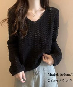 透かし編みトップス | 透かし編みニット メッシュニット 春秋冬