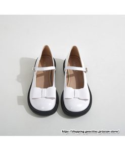 パンプス | ラウンドトゥ ストラップ 厚底 レディースシューズ 太ヒール ぺたんこ ベーシック 黒白蝶 無地 靴 26.5cm 上品 大きいサイズ 大人