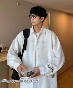 シャツ | ライトアウター メンズ 前開き 長袖 英字 シンプル ゆったり 大きいサイズ 秋 コーデ メンズスタイル 長袖5XL 新作 カジュアル カッコウイイ