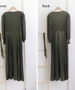 ドレス | プリーツ ワンピース ウエストマーク上品