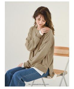 パーカー | スウエット トレーナー レディース トップス シャツ カジュアル 可愛い 春大活躍 レイヤードスタイル 長袖 大人 ボタンなし ゆったり 秋冬 防寒対策 送料無料