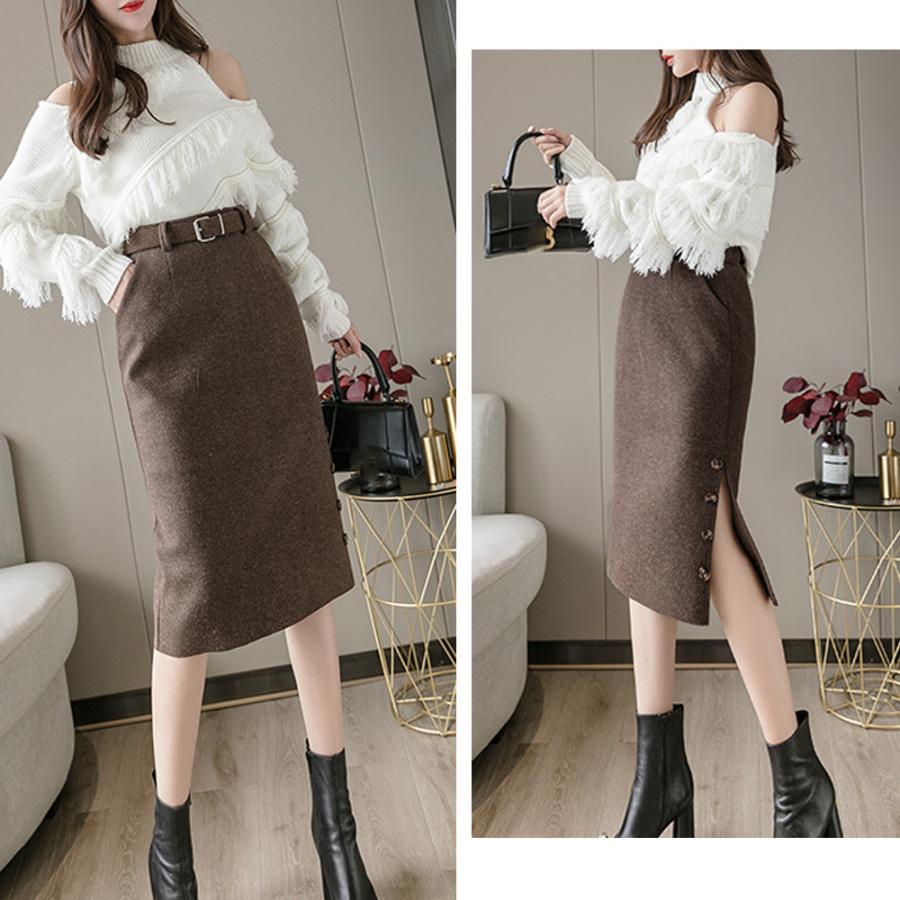 タイトスカート | 膝下丈 スリット 秋冬