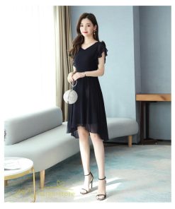 ミディアム | ミディアムワンピース レディース 着痩せ 半袖 大きいサイズ ワンピース Vネック 無地 エレガント 二次会 お呼ばれ きれいめ 40代 新作 20代 夏 膝丈 30代