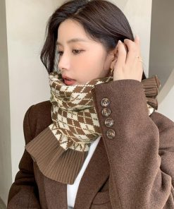 マフラー | アーガイル柄 ニットレトロ風