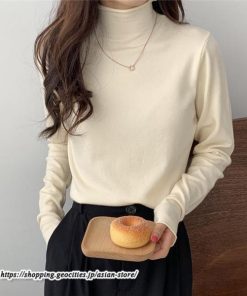 ニット・セーター | カットソー ニット レディース ハイネック 長袖 秋冬 春 トップス スリム ストレッチ インナー 無地 長袖カットソー 通学通勤 長袖ニット プルオーバー 着痩せ