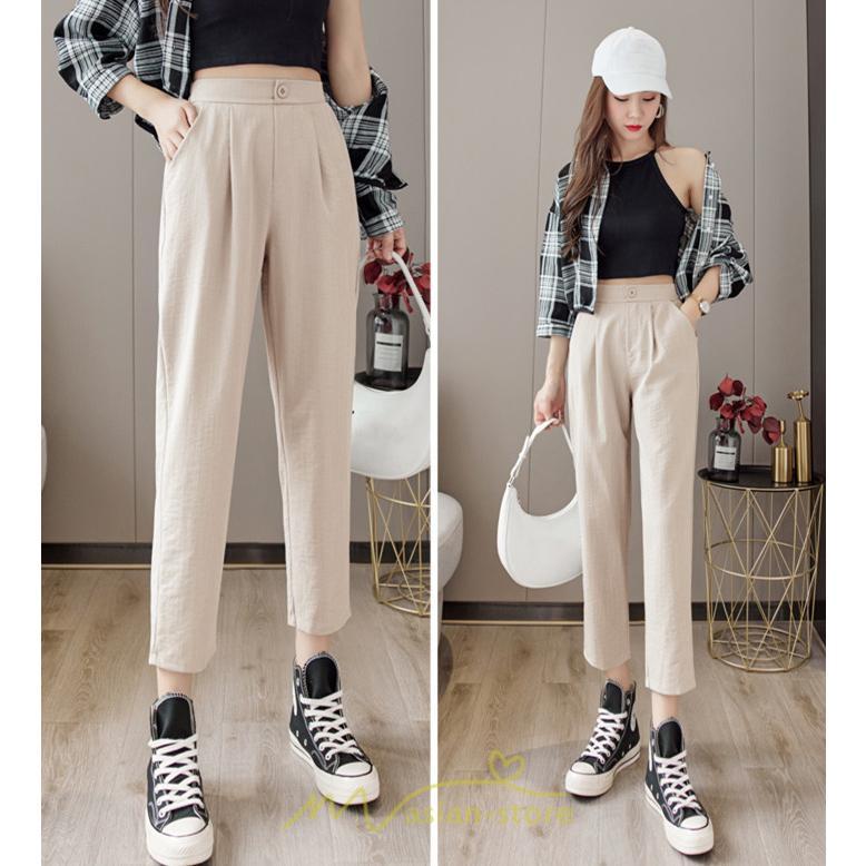 チノ・テーパード・ジョガー・スキニーパン | テーパードパンツ レディース ボトムス パンツ 麻綿風 チノパン 涼しい 接触冷感 ウエストゴム 夏パンツ 九分丈 春夏秋 可愛い 20代30代 無地 スリム 40代 大人