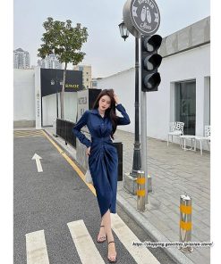 タイト | ワンピースタイトワンピース長袖 上品 セクシー高級感 ワンピース タイトワンピース シャツワンピース スリム 美ライン お呼ばれ エレガント シルエット