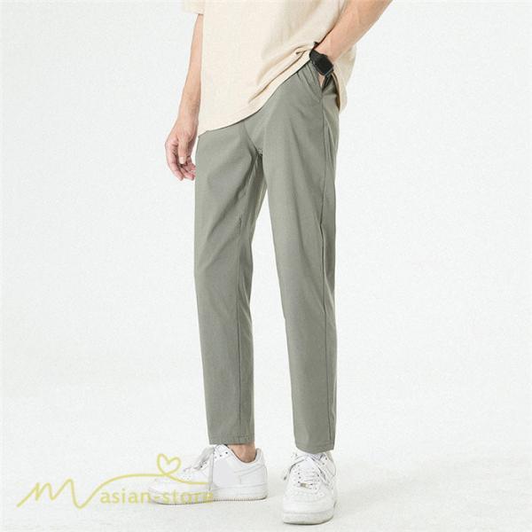 チノパン | テーパードパンツ メンズ パンツ 無地 ロング 薄手 サマーパンツ 着痩せ 上品 大きいサイズ ウエストゴム メンズパンツ 春 夏 秋 メンズスタイル お出かけ