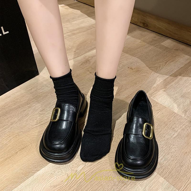ローファー | レディース 靴 シューズ レザー調 合皮 厚底 履きやすい 韓国風 人気 クラシック 可愛い パンプス 通勤 春 夏 通学 冬 学生靴 秋