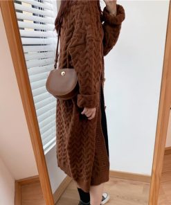 ニット・セーター | ケーブル編みニットカーディガンロング