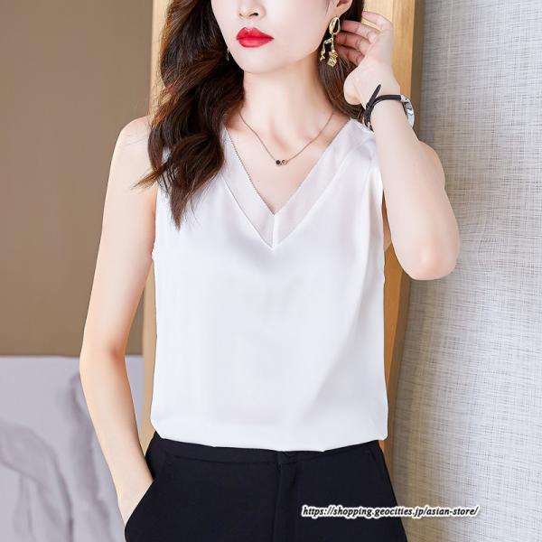 キャミソール タンクトップ | タンクトップ レディース 秋 秋服 レイヤード インナー ノースリーブ Vネック しわにくい ベーシック 重ね着 とろっと滑らかな肌触りの落ち感素材