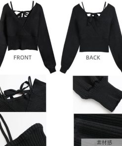 ニット・セーター | ニットトップス レイヤード風 韓国風