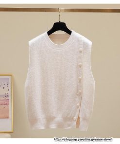 ベスト | ニットレディース トップス Uネック タンクトップ ノースリーブ 袖なし インナー ニット 女ニット セーター 20代30代 レイヤード風 重ね着風