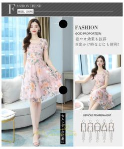 マキシ | ワンピース レディース 夏 半袖 シフォンワンピース 体型カバー 着痩せ 韓国風 30代 40代 通勤 OL デート お出かけ 新作 ショピング キレイめ 2022 おしゃれ