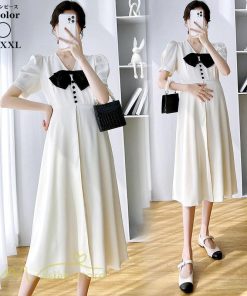 ワンピース | マタニティ妊婦服 フレア 夏新作 サマーマタニティウェア 上品 Aラインゆったり 妊婦 マタニティ シンプル お出かけ 着痩せ