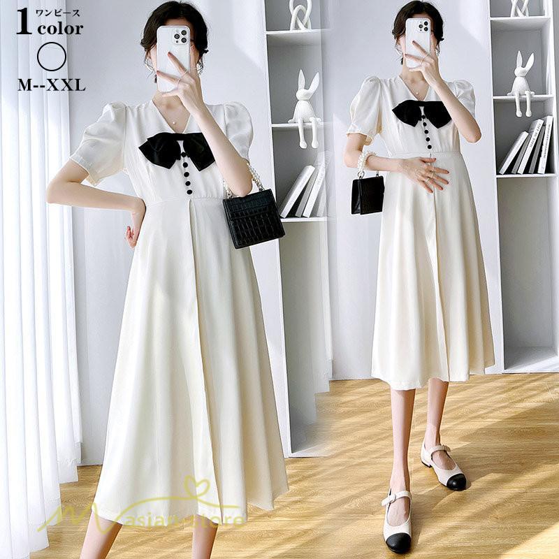 ワンピース | マタニティ妊婦服 フレア 夏新作 サマーマタニティウェア 上品 Aラインゆったり 妊婦 マタニティ シンプル お出かけ 着痩せ