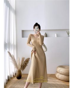 ニットワンピース | ワンピース 秋 秋服 レディース ニット ロングワンピース ロング 長袖 冬 冬服 Aライン 着痩せ 大人上品 お出かけ デート エレガント 送料無料 20代30代40代