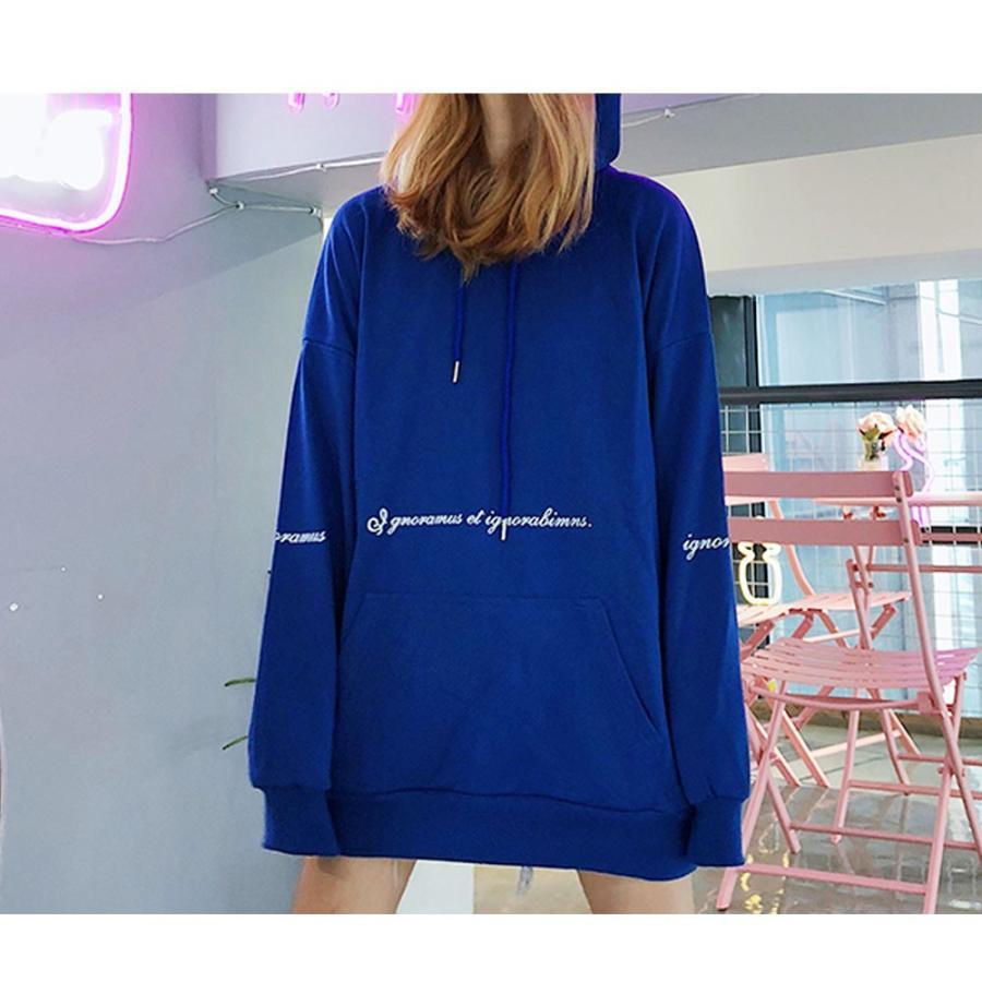 パーカ | 秋冬 韓国 長袖 レディース 大きいサイズロング 裏起毛 体系カバー 人気 トップス パーカー