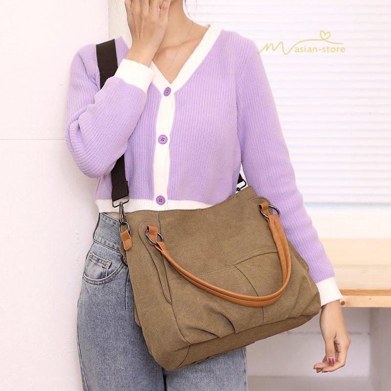 女性用バッグ | トートバッグ レディース ショルダーバック 大きめ ママバッグ 多収納 鞄 肩掛け 多機能バッグ 手提げかばん キャンパス ズック 斜めがけ 帆布 大容量