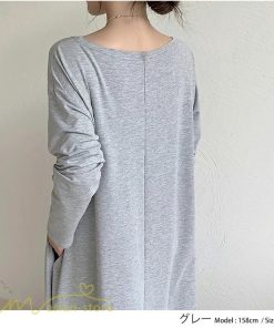 マキシ | Aラインワンピース ワンピース レディース 無地 長袖 マキシワンピース プルオーバー カジュアル 20代 30代 ゆったり 体型カバー フレア 40代 50代 おしゃれ