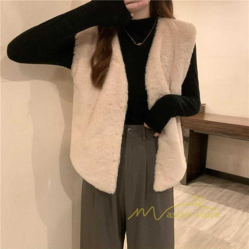 ベスト | ファーレディース 秋冬 ショート丈 アウター ジレ 羽織り 前開き ボタン カーディガン 袖なし 送料無料 コーデ フェイクファー ノーカラー