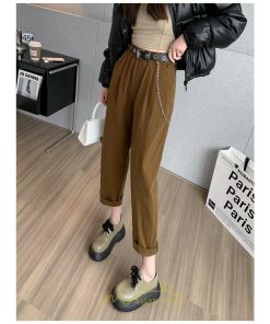 チノ・テーパード・ジョガー・スキニーパン | テーパードパンツ レディース 50代 40代 30代 20代 春 夏 秋 冬 ロング コットン ベルト付き 快適 お出かけ 着痩せ 楽チン カジュアル 体型カバー